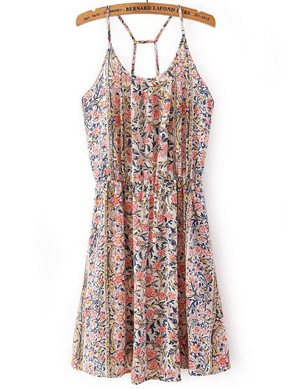 Multicolor Floral Spaghetti Strap Dress